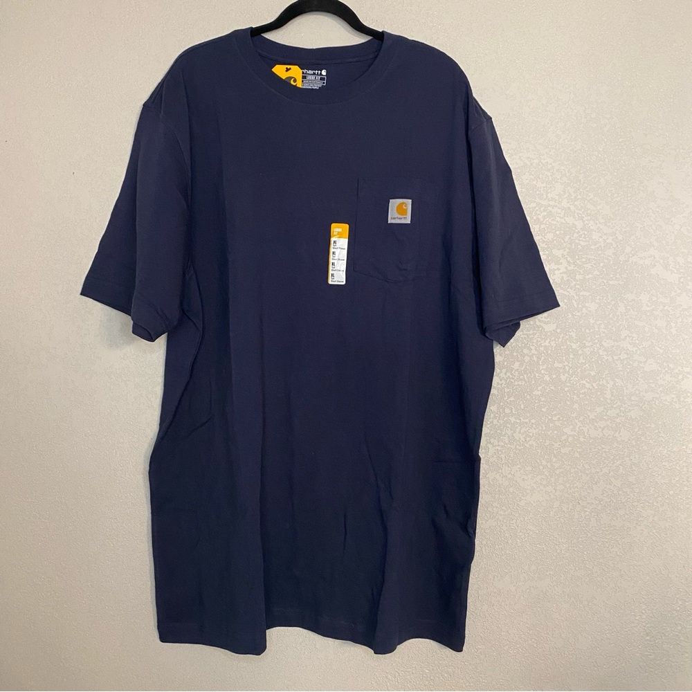 Carhartt Loose Fit Heavyweight Short-Sleeve Pocket T-Shirt Navy SIZE XL TALL